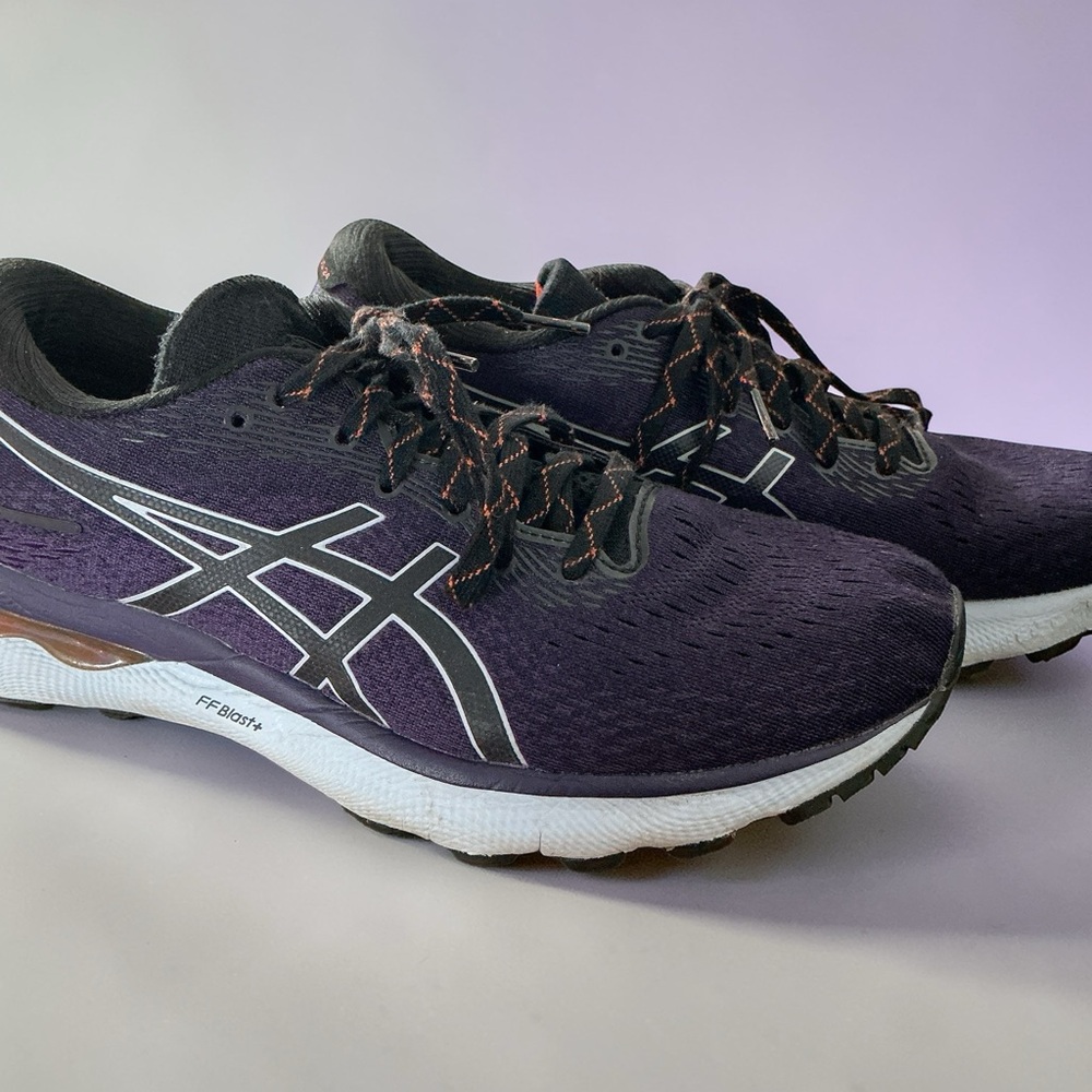 Asics Black and Purple Athletic Sneakers